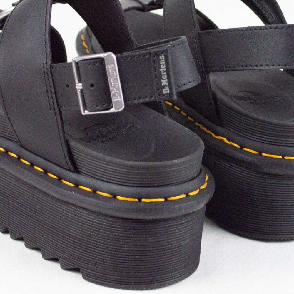 Dr. Martens Francis Black Leather Strap Platform Sandal - Picture 8 of 12